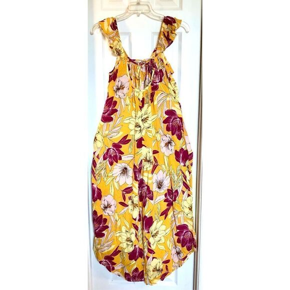 BAND OF GYPSIES COLLECTIVE - NWT “Euphoria” Gold Floral Wide-Leg Jumpsuit. Sz M - Picture 7 of 16